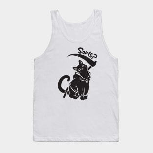 Black Cat Grim Reaper Cute Tank Top